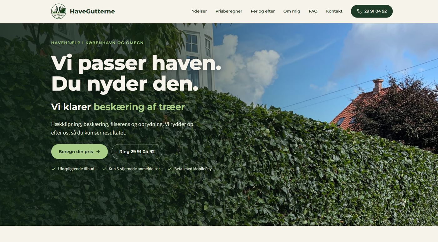 Forsiden af havegutterne.dk